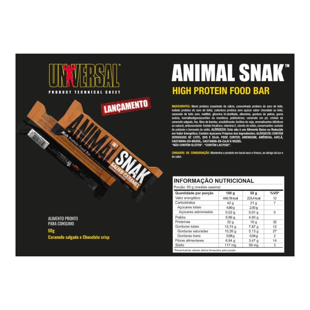 Barra de Proteína Animal Snak 50g - Universal Nutrition