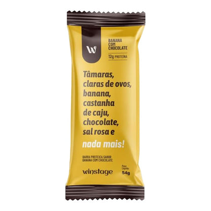 Barra de Proteína Natural 54g Banana com Chocolate - Winstage