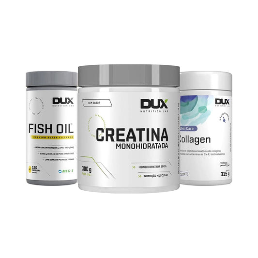 Kit Saúde e Beleza Dux Nutrition (Creatina + Fish Oil + Colágeno)