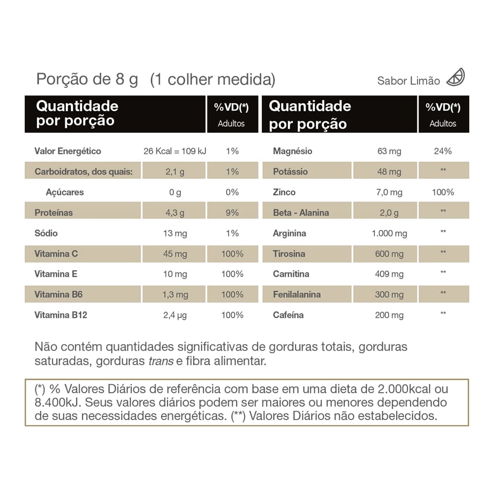 Pré-Treino Intenso V-Fort Ultra 240g Limão - Vitafor